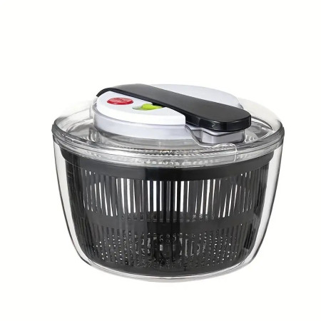 Uscator Manual pentru Salata si Verdeturi, Cyrax, Plastic, 16x15x21 cm, Capacitate 3L, Negru