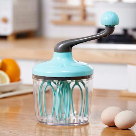 Mixer Manual, Cyrax, pentru Oua Smantana Frisca Aluat, Maner Plastic, Usor de Utilizat si Depozitat, Bol Transparent, 24.5 x 11.5 cm Verde