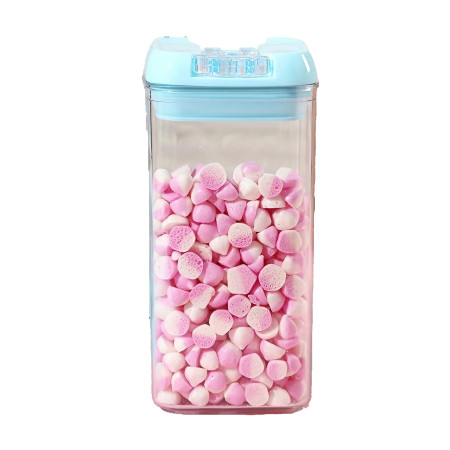 Cutie de Depozitare Alimente, Cyrax, 1.2L, Capac Albastru, din PP+PET, Inchidere Ermetica, 10 x 10 x 20.5 cm, Transparent
