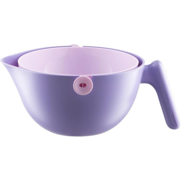 Bol cu Doua Straturi, Cyrax, pentru Fructe, Legume, cu Cos de Scurgere a Apei, 2L, din ABS+PP, 29.9 x 22.5 x 11.8 cm, Mov