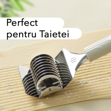 Dispozitiv de taiat Taietei, Cyrax, din Plastic cu Inox Razatoare, Curatator de Legume-Fructe, Maner Anti Alunecare, 22 x 6.5 cm Alb