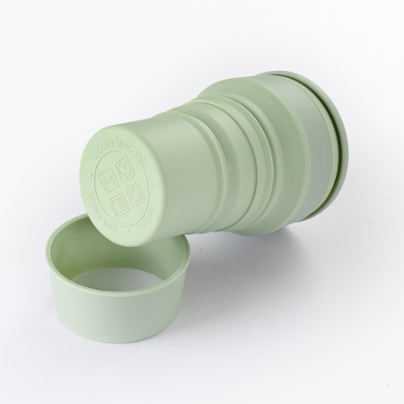 Pahar pliabil din silicon Cyrax, pentru calatorii, camping, 500 ml, verde