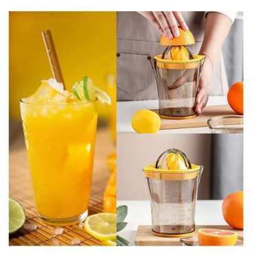 Storcator manual citricie Cyrax, cu recipient de 600 ml, 15x8.5x13.5 cm, material ABS, Transparent