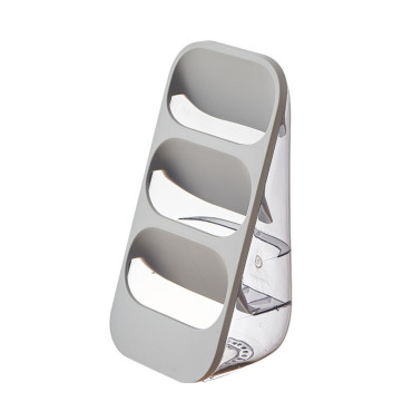 Suport - Organizator pentru Tacamuri, Cyrax, 3 Compartimente, Suport pentru Cosmetica, Ustensile, Material PP Durabil, 33 x 16 x 15 cm Gri
