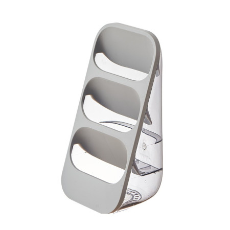 Suport - Organizator pentru Tacamuri, Cyrax, 3 Compartimente, Suport pentru Cosmetica, Ustensile, Material PP Durabil, 33 x 16 x 15 cm Gri