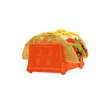Suport pentru Taco, Cyrax, Model Autobuz, 14 x 7.5 x 6.5 cm, din PP, Portocaliu