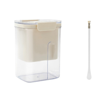 Kit Presa Pentru Branza, Cyrax, Filtru de Iaurt, Strecuratoare de Iaurt Grecesc, Filtru de lapte, 18x9.7x13 cm, Lingura Alba 20x1.6 cm, Alb