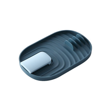 Suport Pliabil, Cyrax, pentru Capace, Linguri, Multifunctional, Plasare pe Blatul de Bucatarie, 11.5 x 18 x 2.2 cm, Albastru inchis