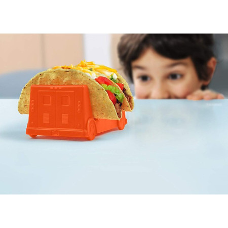 Suport pentru Taco, Cyrax, Model Autobuz, 14 x 7.5 x 6.5 cm, din PP, Portocaliu