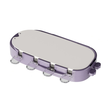 Forma pentru inghetata Cyrax, 4 compartimente, forme cu animalute, materialsilicon si ABS, 21 x 12.8 x 3cm, mov