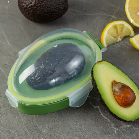Recipient de Depozitare Avocado, Cyrax, Etans, pentru Frigider, din Plastic, Mentinere Proaspata, 15.3x11x8 cm, Verde