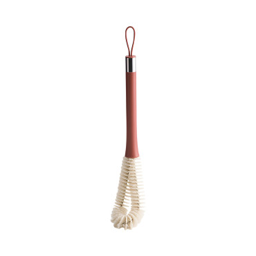 Perie de Curatat Pahare, Sticle, Biberoane, Cyrax, cu Maner Lung, Uz Casnic, Silicon, Ergonomic, 3.9x5.4x38.5cm, Rosu