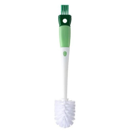 Perie 5 in 1 de Curatat Pahare, Cani, Sticle, Cyrax, cu Maner Lung, Accesorii pentru Spalarea Paielor si Capacelor, Usor de Agatat, 36x7x7cm, Verde-Alb