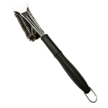 Perie de Sarma pentru Gratar, Cyrax, Maner 45 cm, din Otel inoxidabil, 45X7X10,  Negru