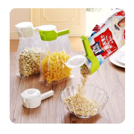 Set 4 cleme cu capac Cyrax, pentru sigilare pungi alimente, material ABS, multicolor