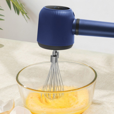 Mixer Electric fara Fir, Cyrax, Mixer pentru Oua Smantana Frisca, Maner Plastic, Usor de Utilizat si Depozitat, 20 x 8.5 x 14.5 cm, Albastru Inchis