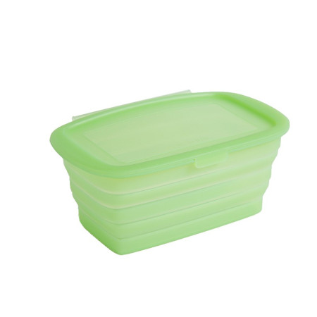 Caserola din Silicon, Cyrax, Pliabila, 1L, 18.8 x 8 x 11.5 cm, Rezistenta Temperaturi Extreme, Verde