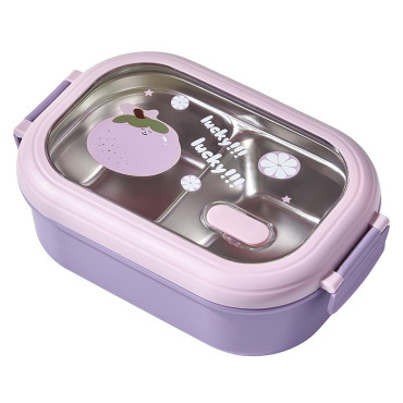 Cutie pentru Pranz sau Gustari, Cyrax, cu Doua Compartimente, pentru Copii si Adulti, Etansare, PP, Perfect pentru Scoala si Birou, 1000 mL, 22.5x14.5x8 cm, Mov