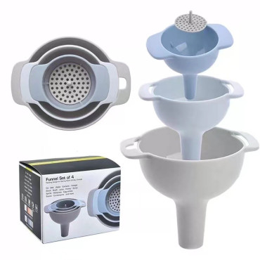 Set de Palnii Multifunctionale + Filtru, Cyrax, 4 in 1, din Plastic, 11 x 10 cm, Albastru