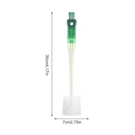 Perie 5 in 1 de Curatat Pahare, Cani, Sticle, Cyrax, cu Maner Lung, Accesorii pentru Spalarea Paielor si Capacelor, Usor de Agatat, 36x7x7cm, Verde-Alb