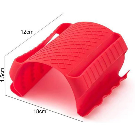 Suport de Silicon Multifunctional de Mana, Cyrax, pentru Cuptor, Alimente Fierbinti, Carne, Izolare Termica, Anti-alunecare, 18x12x1.5 cm, Rosu