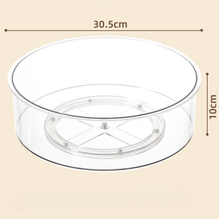 Suport Rotativ pentru Condimente, Cyrax, Multifunctional, Rotund, 360 de Grade, pentru Bucatarie, Plastic, 30.5x30.5x10 cm, Transparent