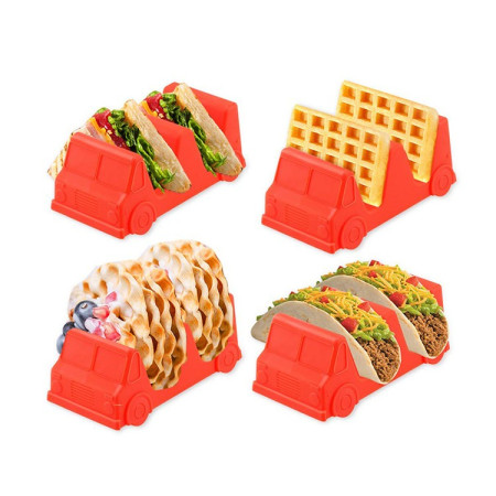 Suport pentru Taco, Cyrax, Model Autobuz, 14 x 7.5 x 6.5 cm, din PP, Portocaliu