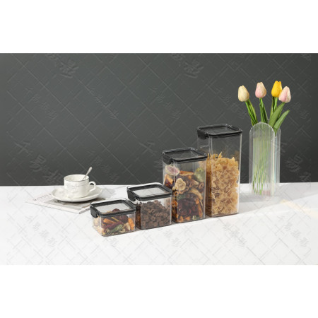 Recipient din Plastic, Cyrax, pentru Alimente/Obiecte, Inchidere Ermetica, 10.2 x 24.2 cm, 1800 ml, Transparent