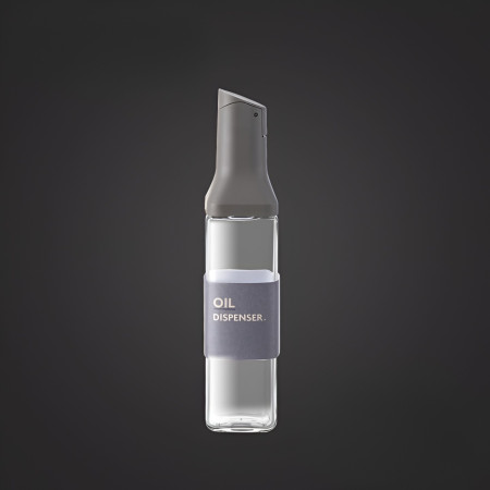 Dispenser pentru Ulei, Cyrax, Deschidere si Inchidere Automata a Rezervorul, cu Inductie Gravitationala, 500 ml, 29.5x6x6 cm, Gri