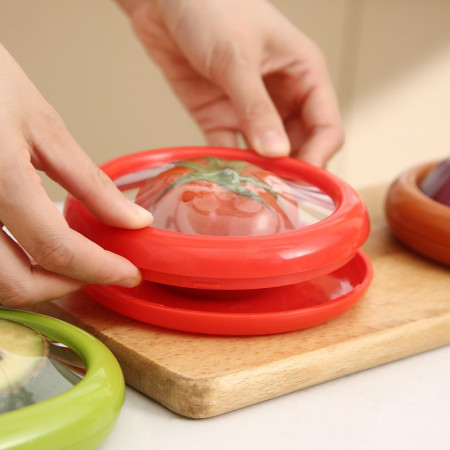 Set 4 Recipiente pentru Pastrarea Proaspata a Legumelor, Cyrax, Cutii Portabile Sigilate Anti-oxidare, 4 Forme Diferite pentru Legume sau Fructe, Culori diferite