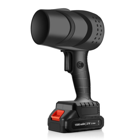 Suflanta aer portabila, Cyrax, pentru Auto, PC, Gratar si Indepartare Frunze si Praf, 1500 mAh, 2 Baterii de Li si Incarcator, Negru