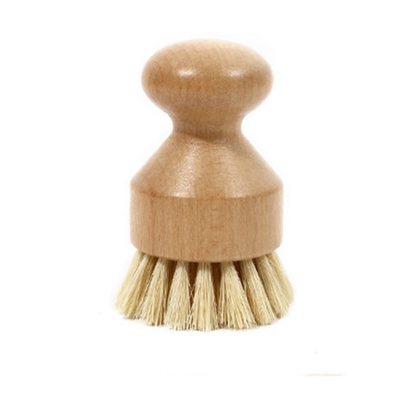 Perie de Curatat Vase si Alimente, Cyrax, din Lemn de Bambus, 8 x 5 cm, Perie din Sisal, Maro
