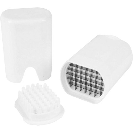 Feliator de Fructe si Legume, Cyrax, din Plastic si Otel, Mecanic, Taiere 1.2 cm Grosime, 14 x 9.5 x 8 cm, Alb