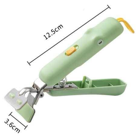 Clema pentru Boluri, Cyrax, Anti-Alunecare, din Silicon, de Uz Casnic, Rezistent la Temperaturi Inalte, Model Animat, Maner si Cleste Inox, 12.5x3.6 cm, Verde