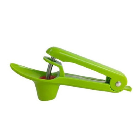 Dispozitiv de Scos Samburi, Cyrax, Manual, cu 1 Gaura, pentru Cirese/Masline, 20.5 x 3.8 x 13 cm, din ABS+Otel Inoxidabil, cu Maner, Verde