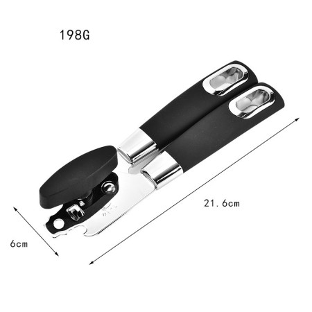 Desfacator de conserve multifunctional Cyrax, Otel inoxidabil, Maner antialunecare, ergonomic, rezistent la rugina, usor de utilizat, 21.6 x 6 cm, argintiu