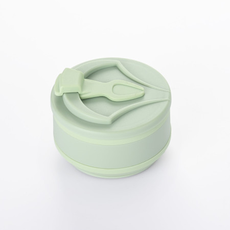 Pahar pliabil din silicon Cyrax, pentru calatorii, camping, 500 ml, verde
