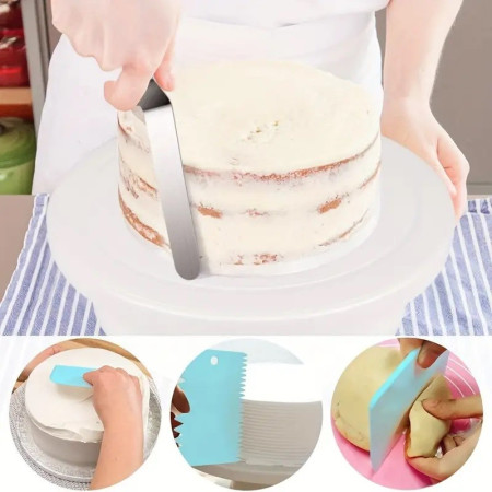 Set de 216 Piese de Copt pentru Prajituri, Cyrax, 3 Tavi de Copt, Nivelator, Forme Cupcake, Pos pentru Ornat cu 7 Capete, Feliator Tort, din Otel Inoxidabil, Multicolor
