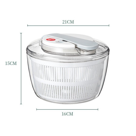 Uscator Manual pentru Salata si Verdeturi, Cyrax, Plastic, 16x15x21 cm, Capacitate 3L, Alb