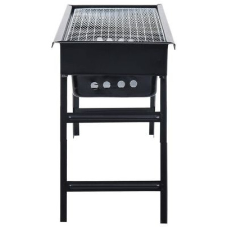 Gratar Portabil, Cyrax, Confectionat din Metal, pentru Picnic, Gradina, Terasa, Camping, Dimensiuni Reduse, 60x22x23 cm, Negru