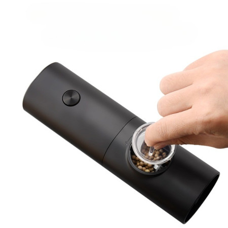 Rasnita Electrica pentru Cafea si Condimente, Cyrax, Cutit de Macinare din Otel Inoxidabil, Incarcare cu Baterii, Optiuni Diferite de Macinare, Usor de Manevrat, 18x5.5cm, Negru