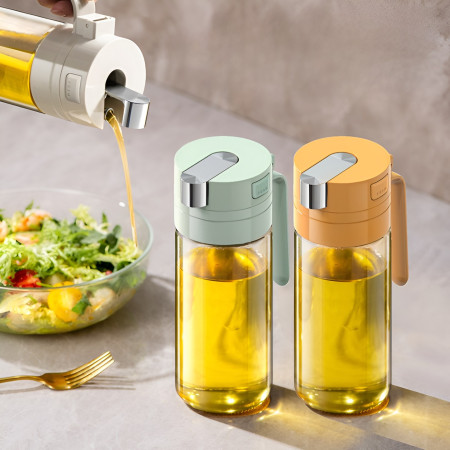 Dispenser pentru Ulei, Cyrax, Deschidere si Inchidere Automata a Rezervorul, cu Inductie Gravitationala, 550 ml, 12x7.6x20.5 cm, Galben