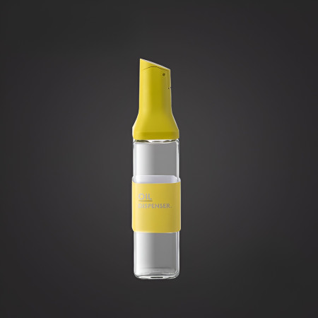 Dispenser pentru Ulei, Cyrax, Deschidere si Inchidere Automata a Rezervorul, cu Inductie Gravitationala, 500 ml, 29.5x6x6 cm, Galben