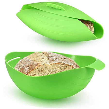 Tava de Copt pentru Cuptor, Cyrax, pentru Paine, Peste, Legume, din Silicon, Pliabila, Multifunctionala, Forma pentru Preparare si Gatiere, 24.5x9 cm, Verde