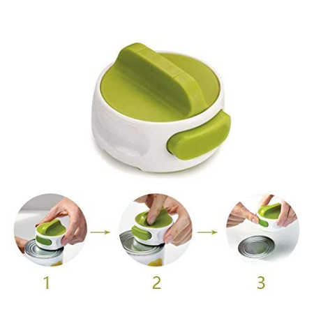 Desfacator Manual de Conserve si Sticle, Cyrax, 6.8 x 4.8 cm, din ABS + Otel, Verde/Alb