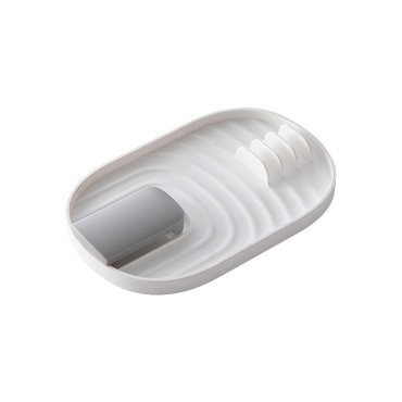 Suport Pliabil, Cyrax, pentru Capace, Linguri, Multifunctional, Plasare pe Blatul de Bucatarie, 11.5 x 18 x 2.2 cm, Alb
