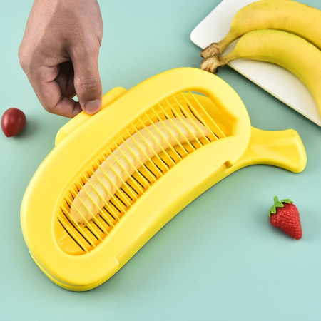 Feliator Multifunctional pentru Alimente, Cyrax, Model Banana, pentru Legume si Fructe, Accesoriu pentru Bucatarie, 28.8x18.3 cm, Galben