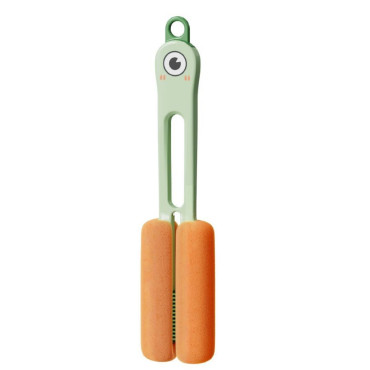 Perie de Curatat Pahare, Cani, Sticle, Cyrax, cu Maner Lung si Burete, Accesorii pentru Spalarea Paielor si Capacelor, usor de Agatat, 27.5x11.4x6cm, Verde