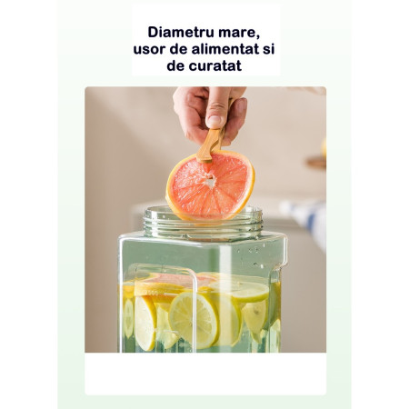 Dozator portabil pentru bauturi Cyrax, 3.5 litri, capac etans, duza deschidere/inchidere, recipent din plastic, gradat, filtru, maner, 29.7 x 14.1 x 14.4 cm, pentru diverse bauturi, alb