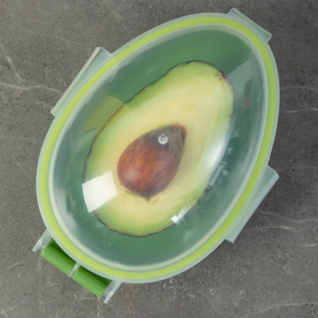 Recipient de Depozitare Avocado, Cyrax, Etans, pentru Frigider, din Plastic, Mentinere Proaspata, 15.3x11x8 cm, Verde